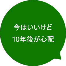 今はいいけど10年後が心配